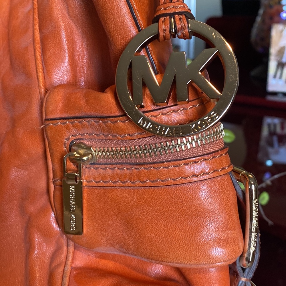 👜MICHAEL KORS Leather Collection - Burnt Orange Shoulder Bag - Picture 3 of 13
